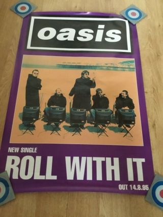 29 1995 Record Company Oasis ‘roll With It’ Promo Poster Noel Liam