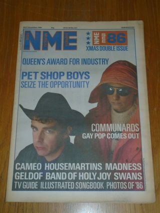 Nme 1986 December 20/27 Queen Pet Shop Boys Cameo Housemartins Madness Geldof