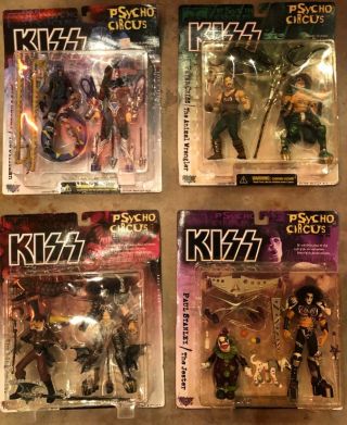 Kiss Psycho Circus Complete Set Of 4 Mcfarlane Toys 1998 Kiss Psycho Circus