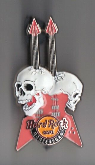 Hard Rock Cafe Pin: Montenegro 3d Skull Guitar Le200