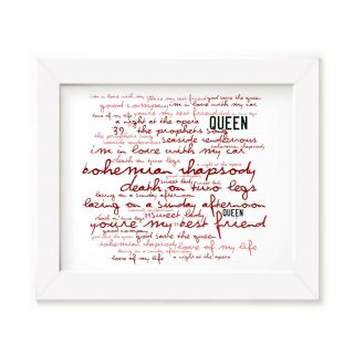 Queen Poster Print - A Night At The Opera - Lyrics Gift Signed Art
