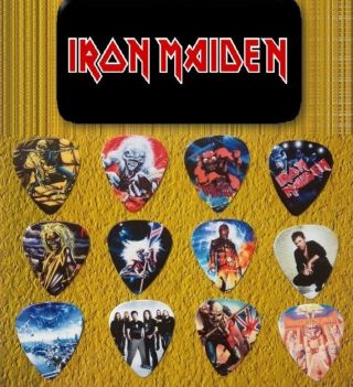 Iron Maiden Guitar Pick Tin Includes Set Of 12 Guitar Picks