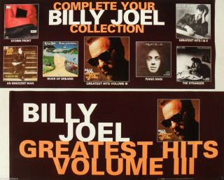 Billy Joel " Greatest Hits Iii " 2 - Sided U.  S.  Promo Poster / Banner - Album Covers