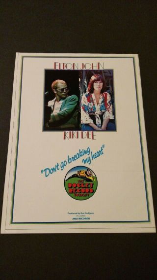 Elton John & Kiki Dee Rocket Records (1976) Rare Print Promo Poster Ad