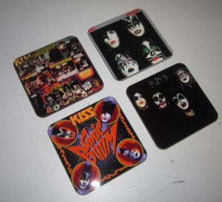 Kiss Rock Group Album Cover Coaster Set
