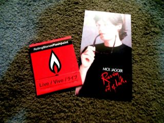 Rolling Stones Flashpoint Promo Matchbook,  Mick Jagger Running Out Of Luck