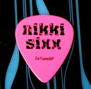 Motley Crue // Nikki Sixx 2006 Tour Guitar Pick // Fick Dich Pink/black