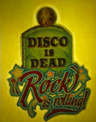 Disco Is Dead Vintage Retro Tshirt Transfer Print,  Glitter,  Gravestone,  Nos