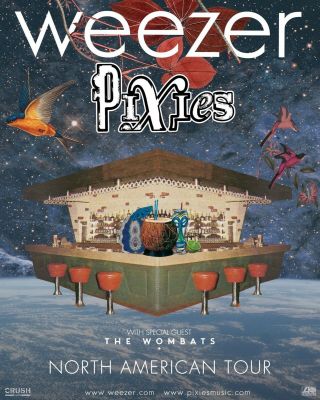 Weezer / Pixies / The Wombats " 2018 North American Tour " Concert Poster