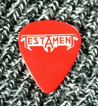 Testament // Vintage Old Tour Guitar Pick // Rare Red/white Blank Back