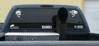 Hank 3 Decals.  Punk And Cowboy Skulls.  Premium Vinyl.  Outdoor Weather Resistant.
