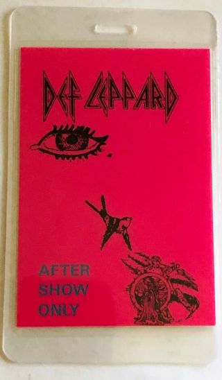 Def Leppard 1985 Pyromania Tour Backstage Laminated Groupie Pass