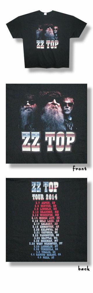 Zz Top - 2014 Concert Tour Black T Shirt - 3xlarge To U.  S.