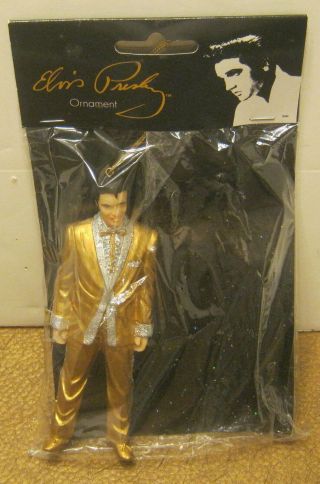2002 Kurt S.  Adler Elvis Presley Ornament Elvis In Gold Lame Suit In Pkg Nr