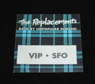 The Replacements Vip Tour Sticky Pass Punk Rock Husker Du Paul Westerberg