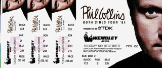 Phil Collins 1994 " Both Sides " Uk Tour Concert Ticket