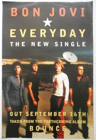 Bon Jovi Everyday The Single Rare Official Uk Record Company Poster
