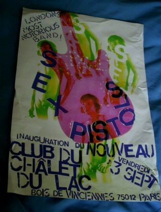 Sex Pistols Paris 1976 Poster Johnny Rotten Punk Rock