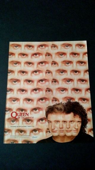 Queen " The Miracle " (1989) Rare Print Promo Poster Ad