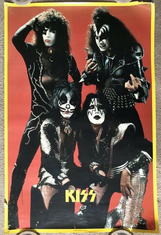 1976/1977 Kiss Group Shot Against Red Background (dazed And Confused Movie)