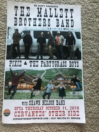 11x17 The Mallett Brothers Band Denver,  Co Concert / Flyer Poster.