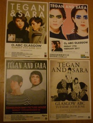 Tegan And Sara Live Music Memorabilia - Scottish Show Concert Gig Posters X 4