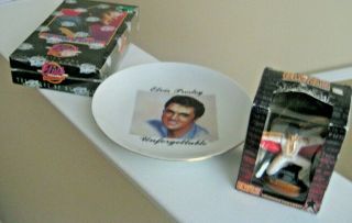 3 Elvis Items - Of Cards Of His Life,  Christmas Ornament And Plate