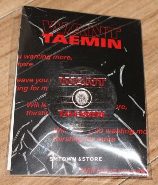 TAEMIN SHINEE WANT SMTOWN GIFTSHOP OFFICIAL GOODS DIY PIN 3