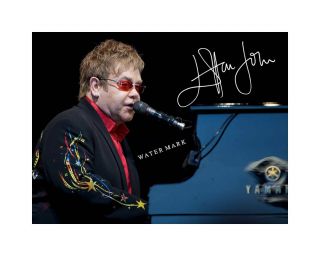 Elton John 8x10 signed photo print Rocket Man piano concert 2