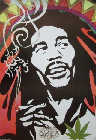 Bob Marley " Drawing Of Bob Holding Joint " Asian Poster - Reggae Music Superstar