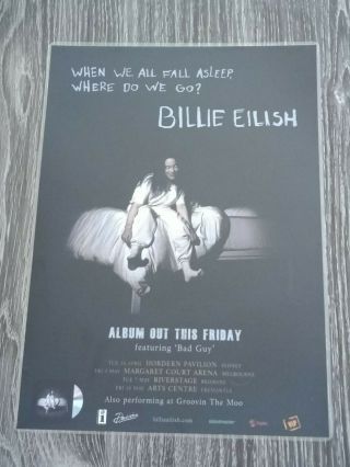 Billie Eilish - Australia 2019 Tour - Laminated Promo Poster - Release