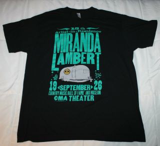 Miranda Lambert Cma Theatre Country Music Hall Of Fame Hatch Show Print T - Shirt
