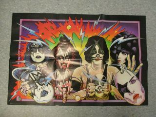Kiss 1980 Unmasked Poster Aucoin Simmons Frehley Stanley Chris Victor Stabin