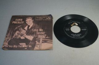 Vintage 45 Rpm Record - Elvis Presley Love Me Tender W/ Picture Sleeve