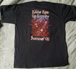 Iron Maiden Official 2005 Tour T - shirt Eddie RIPS Download Dates XL 3