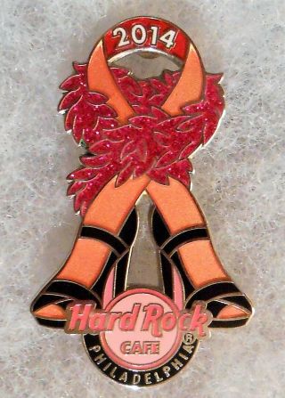 Hard Rock Cafe Philadelphia Pink Breast Cancer Ribbon On Black Heels Pin 82062