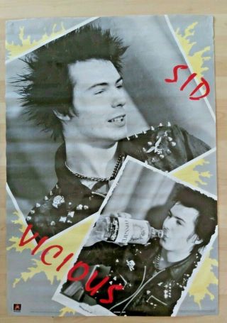 Sid Vicious - Sex Pistols - Official 1988 Anabas Rare Large Poster - Aa378