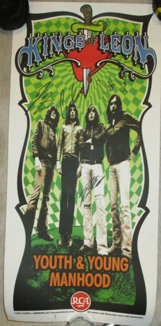 2003 Kings Of Leon Youth & Young Manhood Poster Autographed