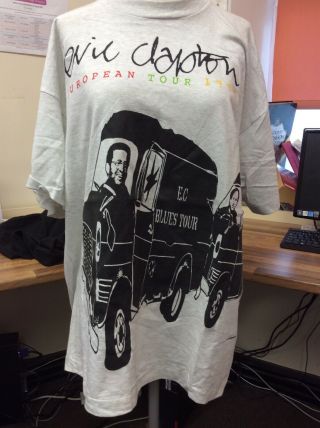 Eric Clapton Blues Tour T Shirt 1995.  Grey.  100 Cotton.  Xl.