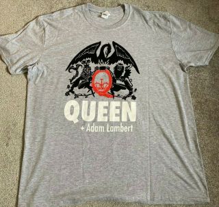 Queen,  Adam Lambert Grey 2016 European Tour T - Shirt (2xl)
