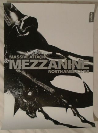 Massive Attack 1998 Promo Tour Poster Two Sided Mezzanine Silver Ink Trip Hop