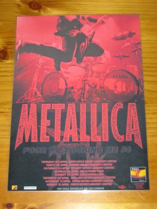 Metallica - 1998 Reload Poor Retouring Me Australia Laminated Tour Poster