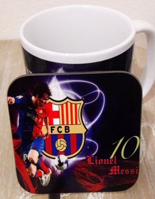Lionel Messi Barcelona Coffee Mug Cup With Coaster