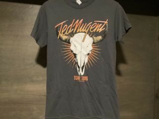 Ted Nugent - 2016 Tour T - Shirt Nwot Short Sleeve Gray Size Small Mens