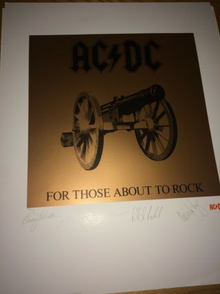 Acdc For Those About To Rock Fine Art Print Lithograph W/coa Item