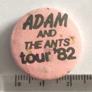 Vtg Adam And The Ants Tour 1982 25mm Pin Badge Punk 1980s Music