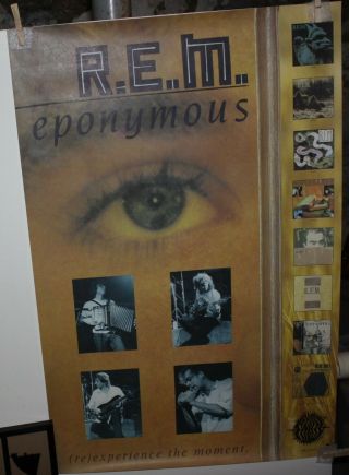R.  E.  M.  Eponymous Us Promo Poster 22 " X 36 " Vg