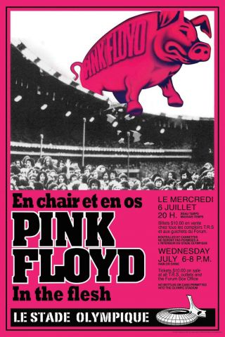 Roger Waters & Pink Floyd At The Montreal Olympic Stadium Poster 1977 12x18