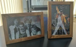 2 X Signed Queen Rock Band & Freddie Mercury Autographs 6x4 Framed Prints
