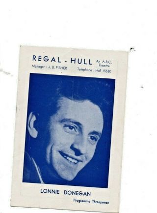 1957 Tour Concert Programme " Lonnie Donegan " Regal Theatre Hull